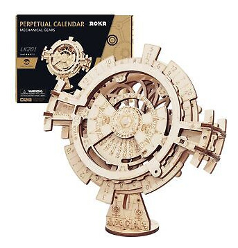Rokr 3d Wooden Perpetual Calendar Puzzle,mechanical Gear Ssb