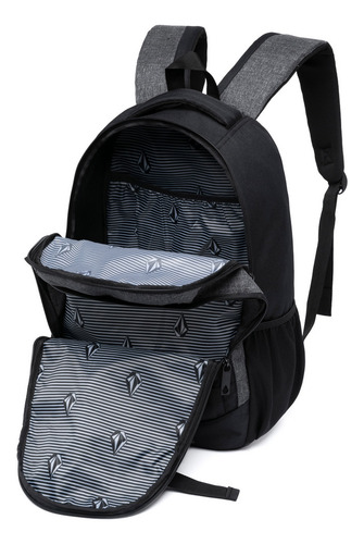 Mochila Escolar Notebook Bolsa Faculdade Espaçosa Cor Preto Desenho Do Tecido Lisa