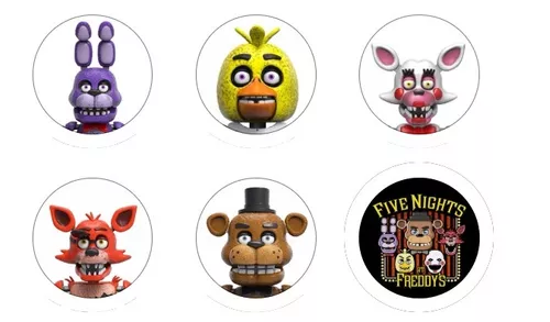 Bottom FIVE NIGHTS FREDDY'S Bottons 3,5 cm botom (broche alfinete) botton  de games. jogos, gamer