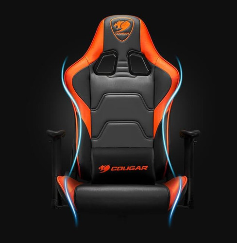 Silla Gaming Cougar Armor Elite Ergonómica Comodidad Color Negro/naranja Material Del Tapizado Negro/naranja