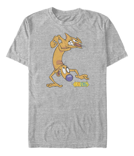 Camiseta Nickelodeon Big Catdog Para Hombre, Athletic Heathe