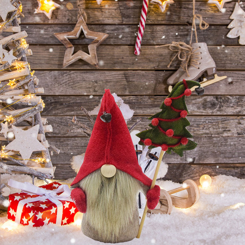 Disfraz Navideño Para Muñeco Sin Rostro, Viejo Del Bosque, G