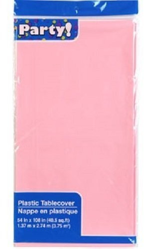 Pink Plastic Table Covers, 54x108  (2-pack)