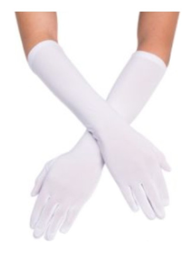 Guantes Largos De Dama Charleston 45cm Negro, Blanco, Rojo