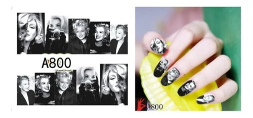 Set 2 Láminas De Stickers Para Uñas, Diseño Marilyn Monroe