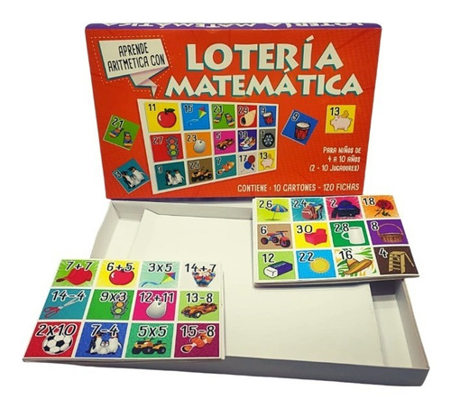 Lotería Matematica Para Niños Didáctico 120 Fichas
