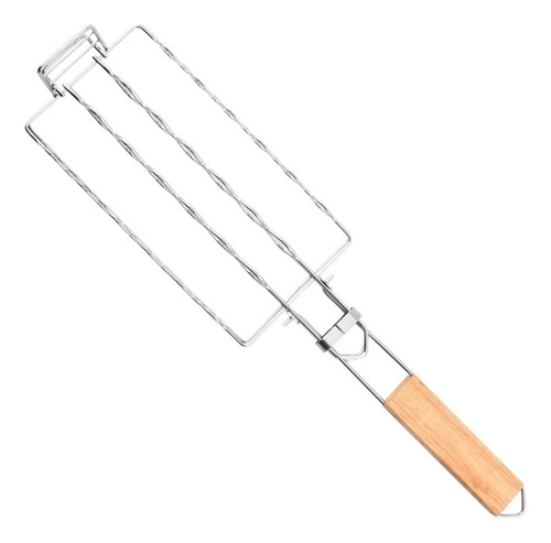 Cesta Para Asar Salchichas A La Barbacoa Con Mango De Madera
