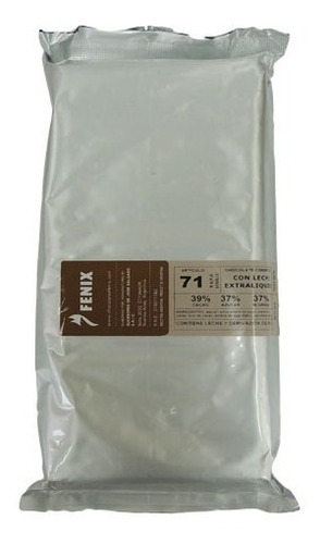 Tableta Chocolate Cobertura Leche Fluido Fenix 71 X 1 Kg