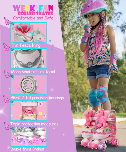 Patines De Unicornio Para Niñas Con Ruedas Brillantes Ajusta