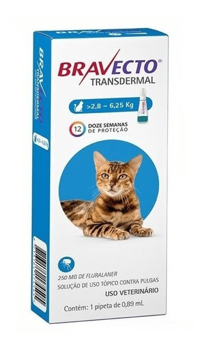 Bravecto Anti Pulgas Y Garrapatas Para Gato 2,8 A 6,25 Kg