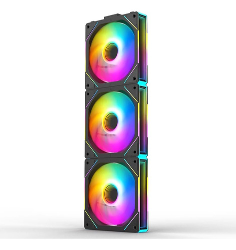 Kit De Fans 3 Em 1 Teucer Jm-1 Argb Preto