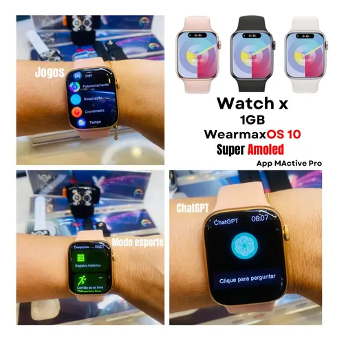 Smartwatch Watch X Serie 10 45mm Tela Amoled 1gb Chatgpt Gps