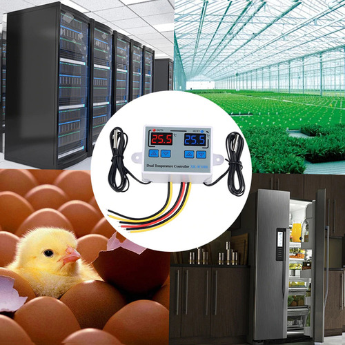 S Controlador De Temperatura Com Termostato Digital Duplo,