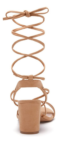 Sandalias De Tacón Con Cordones For Mujer, Sandalias De Blo