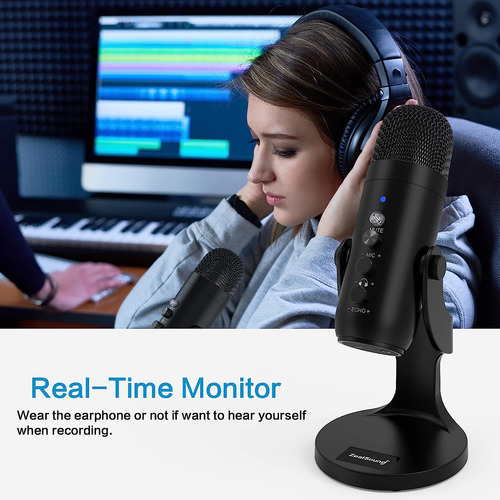 Micrófono Usb Zealsound, Micrófono Condensador Para Computad