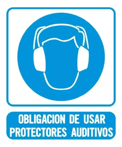 Cartel Obligación Usar Protectores Auditivos 40x45 Seguridad