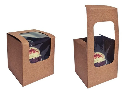Paq. 10 Cajas Craft Cupcake + Base (9x9x10cm)