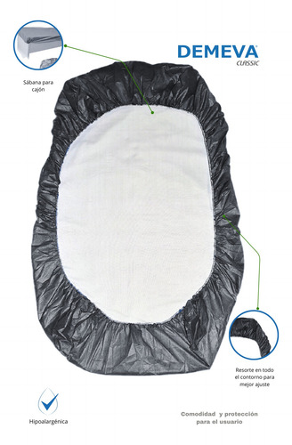 Sábana Desechable Negra Para Camilla Con Resorte Demeva 10pz Negro Liso