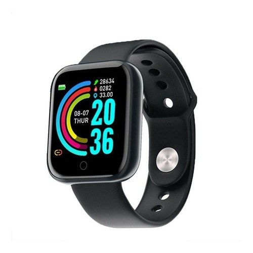 Imagen 2 de 8 de Smartwatch Smart Bracelet D20 1 1.3" con red móvil caja de plástico negra, malla negra de silicona y bisel negro de acrílico y plástico