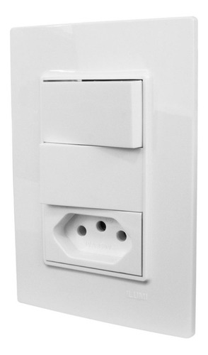 Conjunto Espelho 4x2 2 Interruptores + 1 Tomada 10a 250v