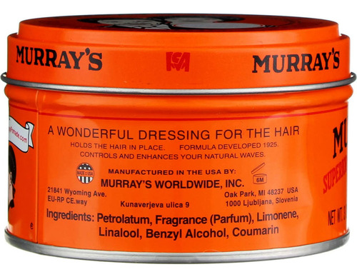 Murray's Hair Dressing Pomade, Superior 3 Ounces (pack Of 4)