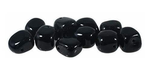 Crystalage Negro Obsidiana Perforado Tumble Stone.