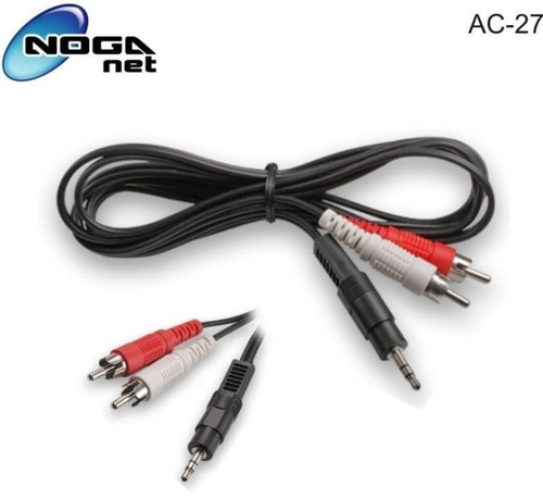 Imagen 1 de 4 de Cable De Audio Miniplug 3.5mm A Rca Noga 1,8m Auxiliar Ac-27