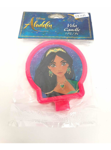 Vela Velita Jazmine Aladino Aladdin Cera Medallón Cumple Gm