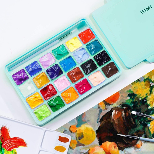 Imagen 7 de 8 de Himi Gouache Set De 24 Colores 30 Ml / Caja Verde