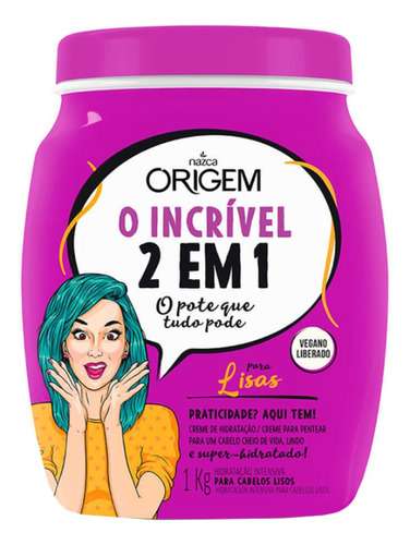 Creme 2 Em 1 Hidratação E Pentear Lisas Nazca 1kg Vegano