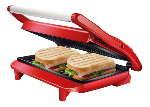 Imagem 2 de 3 de Grill Elétrico Panini Inox Red - Lenoxx - Pgr155