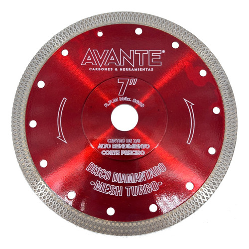 Disco Diamante Turbo Ultra Delgado 7 X 7/8 Avante Ddmt7