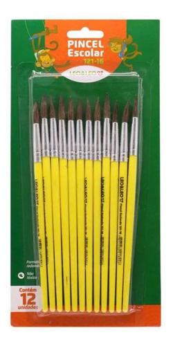 Pincel Escolar Redondo Modelo 121-16 Kit 12 Unidades Atacado