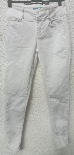 Pantalón Blanco Elastizado Dama Wax Jean Talle 26.