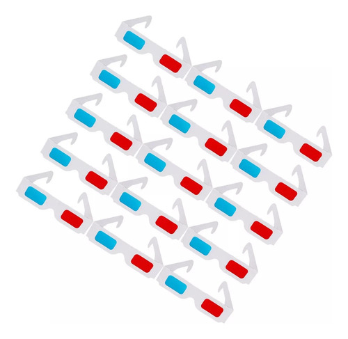 40 Unidades De Gafas 3d, Papel Anaglifo, Película Azul Rojo