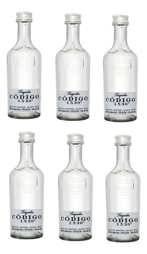 Pack De 6 Mini Tequila Codigo 1530 Blanco 50 Ml