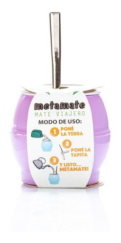 Imagen 4 de 9 de 12 Mates Viajero Metamate Plastico Bombilla Antivuelco Mayor