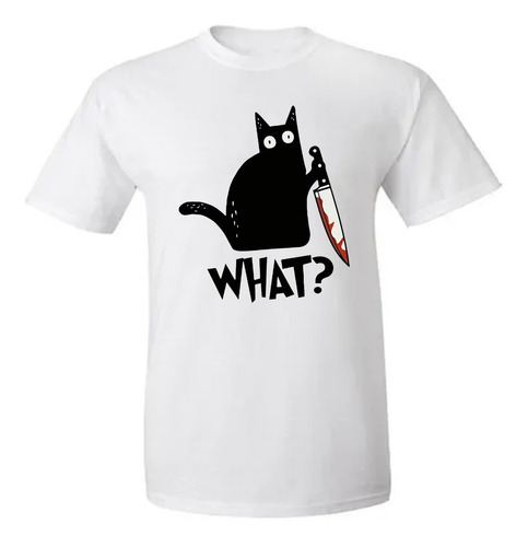 Remera Gato What #6 Diseño Exclusivo Unico Adultos Y Niños 