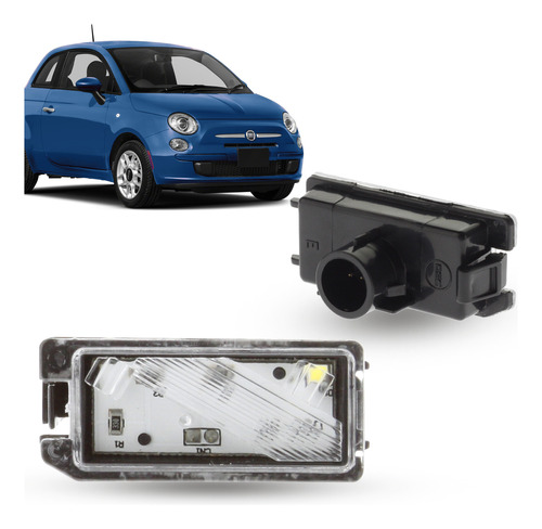 Lanterna Luz Placa Fiat 500 Após 2012 Conector Redondo C/led