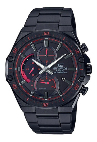 Reloj Casio Edifice Negro Efs-s560dc-1a Bluetooth Pila Solar Color Del Fondo S560dc