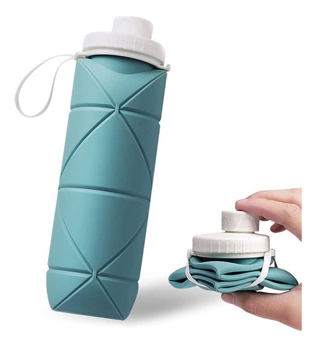 Botella Agua Plegable Silicon Viaje Oficina Fitness Vaso