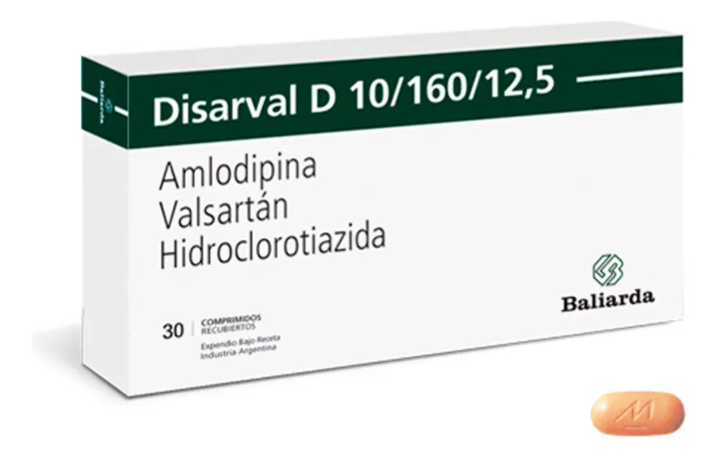 Disarval D 10 Mg/160 Mg/12,5 Mg Comp. Recub., 30 Comprimidos
