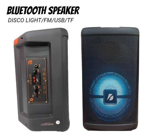 Caixa De Som Portátil Bluetooth Com Microfone Karaoke Led