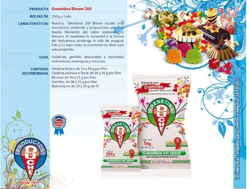 Imagen 2 de 2 de Grenetina Duché 260 Bloom 250gr (especial Para Gomitas)
