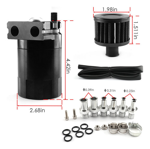 Decantador De Aceite Oil Catch Can Trampa De Aceite Negro