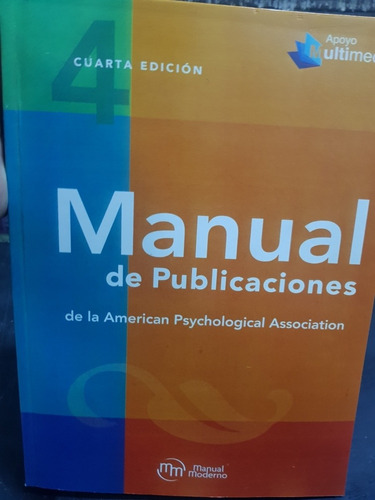 Imagen 1 de 9 de Manual De Publicaciones Apa (4ta Español-7ma Ingles)