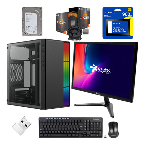 Computadora Ryzen 5 5600g 32gb Ram 1tb + 960gb Ssd Wifi Moni