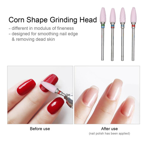 10 Brocas De Cerámica Para Uñas, Para Pedicura Y Manicura.