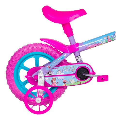 Bicicleta Infantil Menina Roda Treinamento Aro 12 Vicky Lr