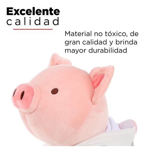 Miniso Peluche Cerdito Sentado Con Capucha De Vaca 27.9x21.2